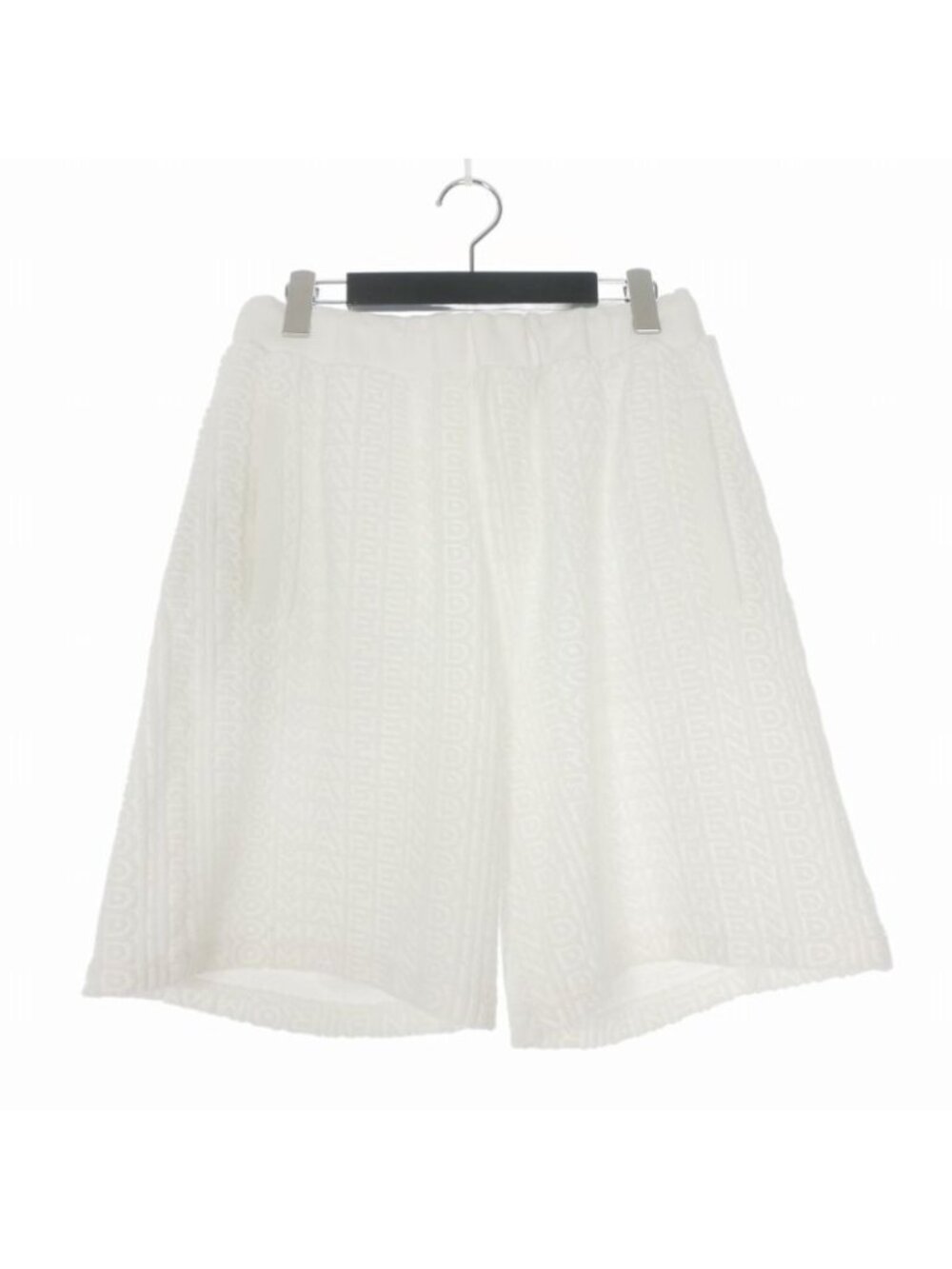 Fendi Pile Logo All Over Print Drawstring Shorts White Aofa 46